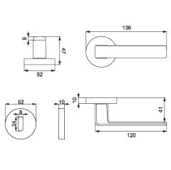 Croma Eta Kapı Kolu Seti Oda Siyah Mat