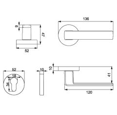 Croma Eta Kapı Kolu Seti Yale Siyah Mat