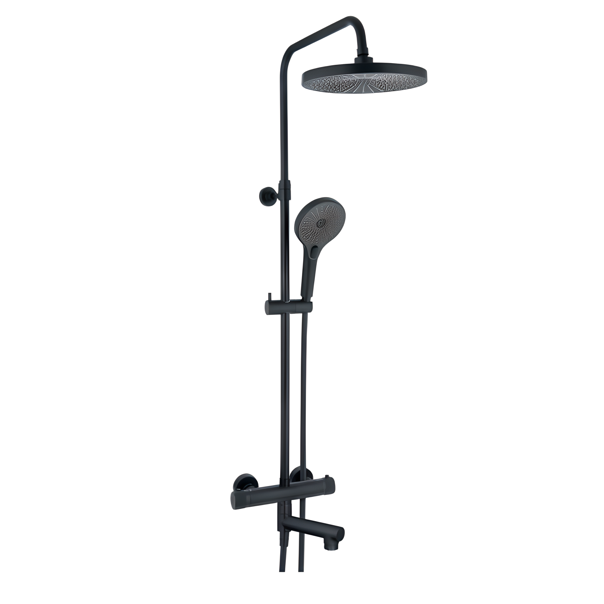 Hafele Kolonlu Duş Sistemi Panda Termo 3 Yönlü Mat Siyah