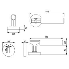 MOOD-K Kapı Kolu Seti Oda Pirinç Mat