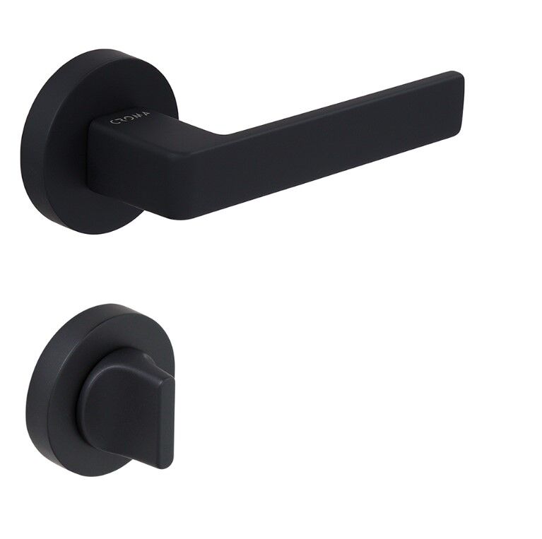 Croma Eta Kapı Kolu Seti WC Siyah Mat