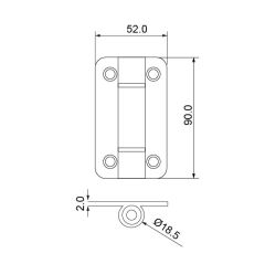 Hafele Menteşe Yaysız 52x90mm Paslanmaz Çelik Renk