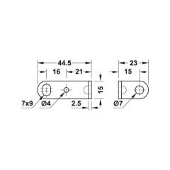 Hafele Köşebent  3 Vida Delikli Çelik Galvaniz