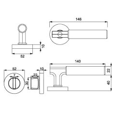 MOOD-K Kapı Kolu Seti WC Antik Pirinç Mat