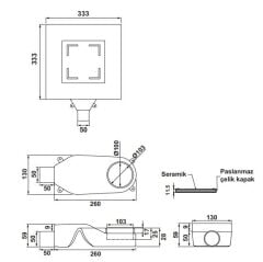 Hafele STORMA Yer Süzgeci Yatay 100X100 Parlak Altın