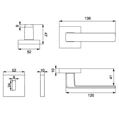 Eta-S Kapı Kolu Seti Oda Krom Parlak
