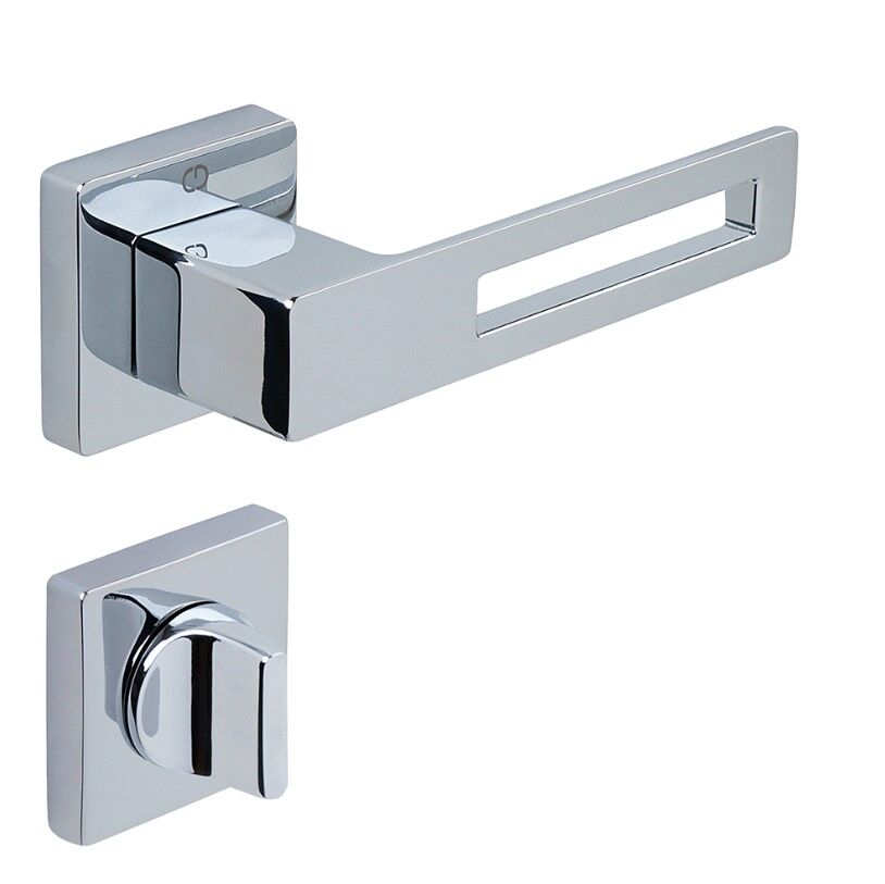 S-CUBE Kapı Kolu Seti WC Krom Parlak