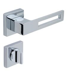 S-CUBE Kapı Kolu Seti WC Krom Parlak