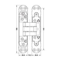 Hafele Gizli Menteşe CDH 60SC 60kg Mat Nikel Renk