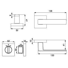 Croma Eta-S Kapı Kolu Seti Oda WC Inox