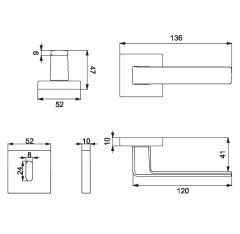 Croma Eta-S Kapı Kolu Seti Oda Siyah Mat