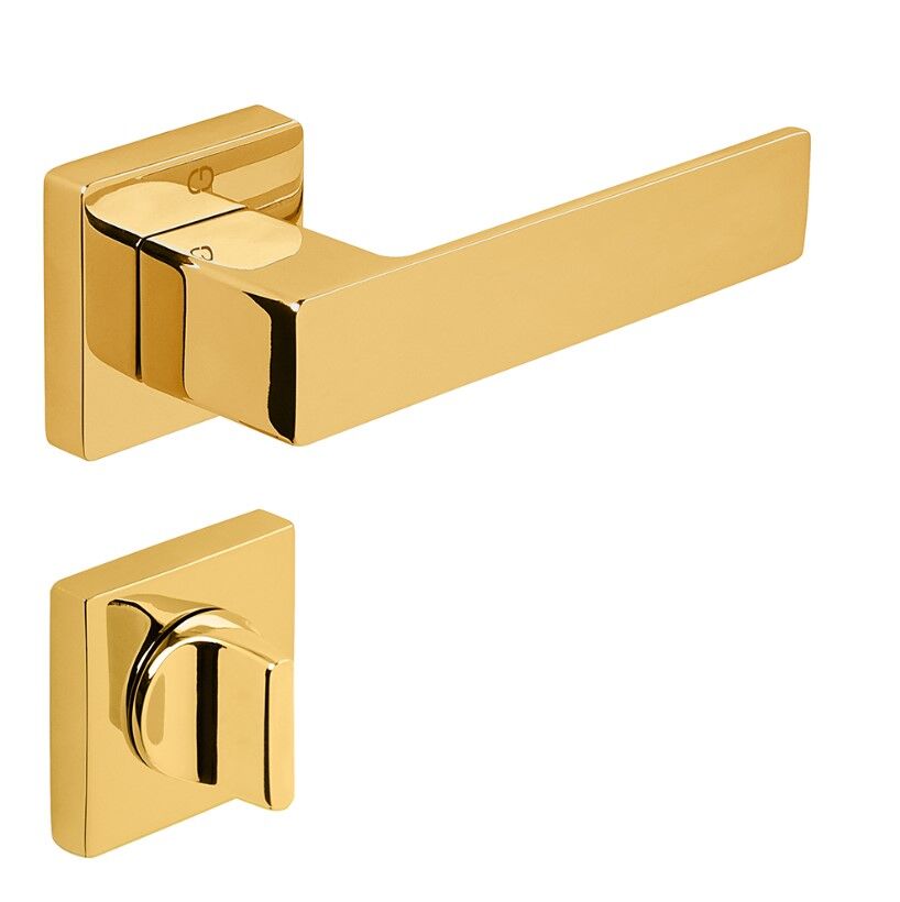 CUBE Kapı Kolu Seti WC Altın Parlak