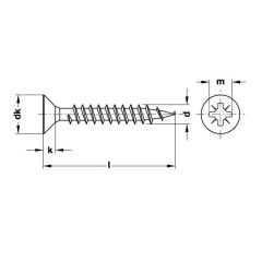 Hafele Hospa-Havşa Baş.Vida Galv.6,0X50mm (200 Adet)