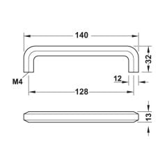 Hafele Mobilya Kulpu Premio 128mm Mat Pirinç