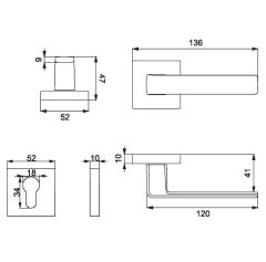 Croma Eta-S Kapı Kolu Seti Yale Mat Pirinç