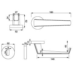 TARA Kapı Kolu Seti Oda Inox Parlak