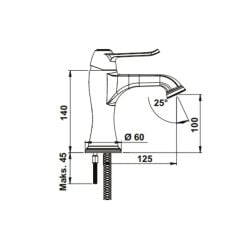 Hafele Lavabo Bataryası Anton Parlak Altın