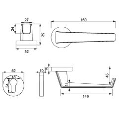 TARA Kapı Kolu Seti Yale Inox Parlak