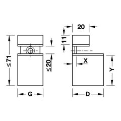 Hafele Raf Tutucu Cam/Ahşap Krom Parlak 4-20mm (1 Çift)