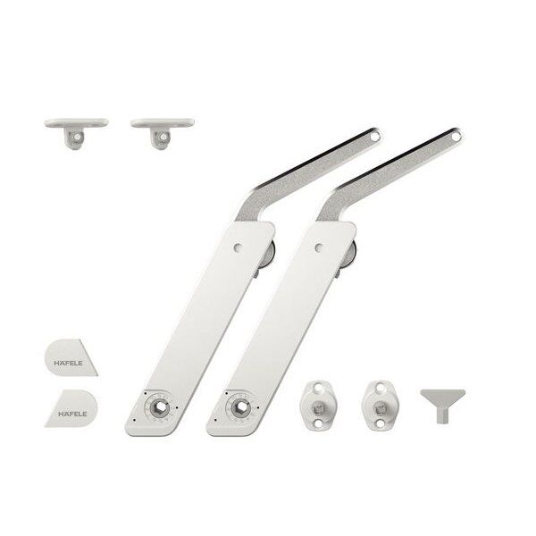 Hafele Free Flap H 1.5 Çift Makas Seti B, Beyaz/Nikel Renk
