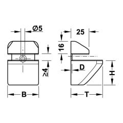 Hafele Raf Tutucu Cam/Ahşap Krom Parlak 4-25mm (2 Adet)