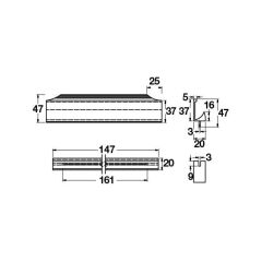 Hafele Profil Kulp Horizona2 147mm Mat Siyah