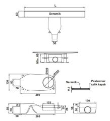 Hafele PUREFLOW Duş Kanalı Yatay 600mm Parlak Rose
