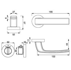 ODIS Kapı Kolu Seti WC Krom Parlak