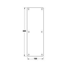 Hafele İtme Plakası Kollu 100x300mm Mat Paslanmaz Çelik