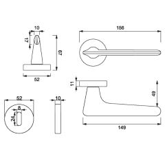 GIGI Kapı Kolu Seti Oda Krom Parlak