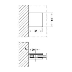 Hafele Cam Tutucu Yuvarlak Krom Parlak 51x51mm