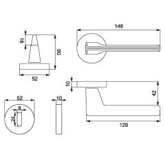 Croma Via Kapı Kolu Seti Oda Inox