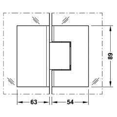 Hafele Duş Menteşe Cam/Cam 135° Krom P. 55x90mm