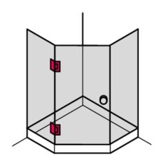 Hafele Duş Menteşe Cam/Cam 135° Krom P. 55x90mm