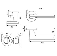 Croma Via Kapı Kolu Seti WC Inox