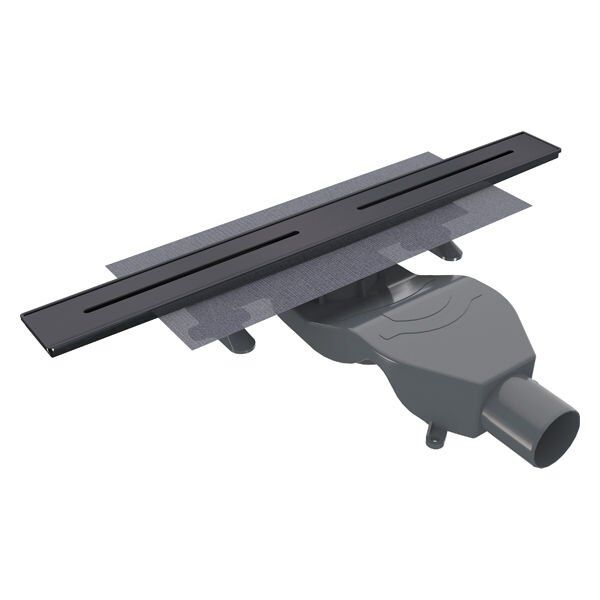 Hafele STREAMLINE Duş Kanalı Yatay 600mm Mat Siyah