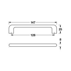 Hafele Mobilya Kulpu Molle 128mm Beyaz