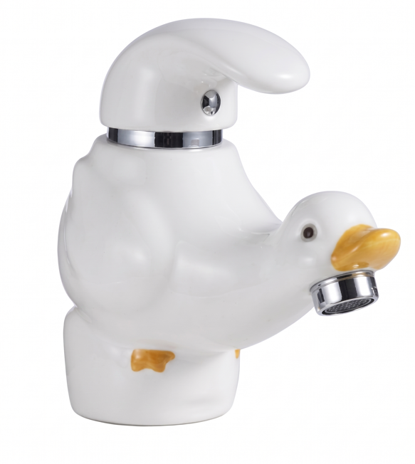 Çocuk Lavabo Bataryası Ördek Şekilli Beyaz
