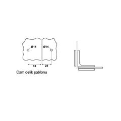 Hafele Cam Tutucu, Cam/ Cam, Bronz (1 Çift)