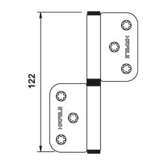 Hafele Cerman Çelik Yaprak Menteşe 120x2,5mm Mat Siyah Renk