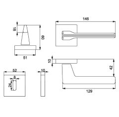 Via-S Kapı Kolu Seti Oda Mat Antrasit