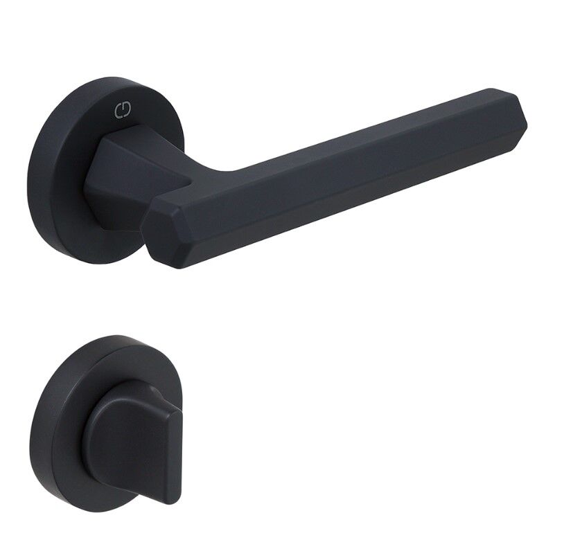 THOR Kapı Kolu Seti WC Siyah Mat