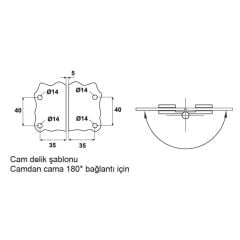 Hafele Cam Menteşesi Cam/Cam Sağ Antik Bronz (1 Çift)