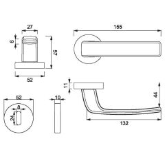 THOR Kapı Kolu Seti Oda Altın Parlak