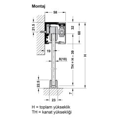 Hafele Slıdo D-Li12 80F Cam Kayar Kapı Seti Yavaşlatıcılı Gümüş Renkli