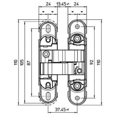Hafele Gizli Menteşe CDH 40S 52Kg Mat Siyah