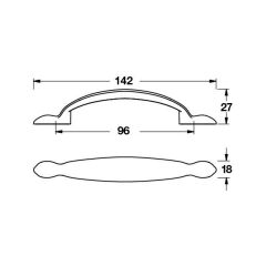 Hafele Mobilya Kulpu Florian 96mm Antik Bakır