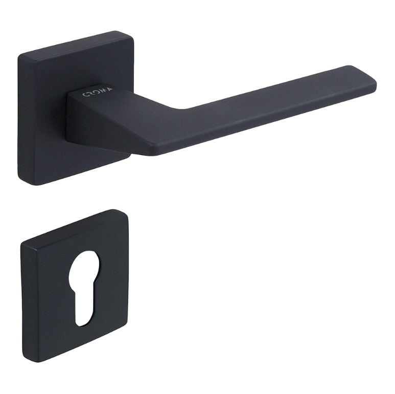 Croma Via-S Kapı Kolu Seti Yale Siyah Mat
