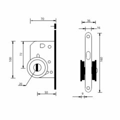 Soho Kayar Kapı Kilit  Seti Siyah