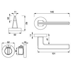 VERA  Kapı Kolu Seti WC Krom Parlak